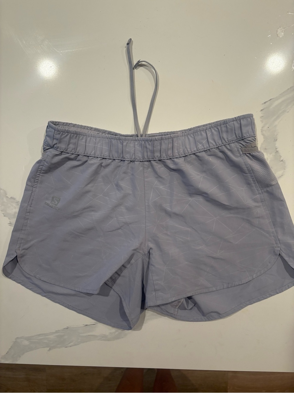 Salomon ActiveDry Running Shorts Women’s Small Gray Athletic Trail Zip Pocket